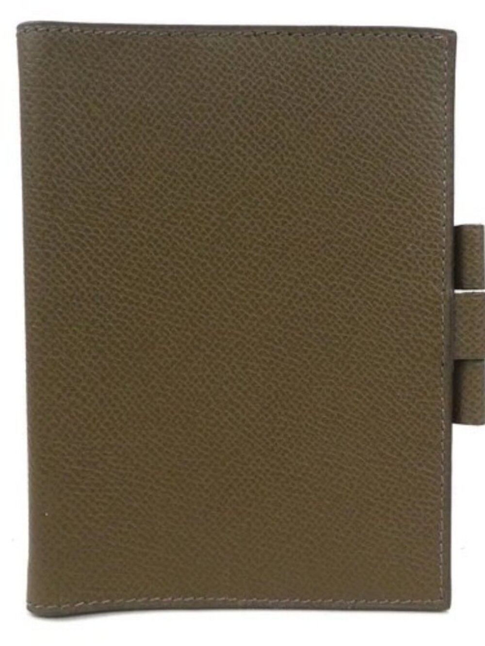 Auth HERMES Agenda/Note Cover Khaki Brown Leather - e60899a